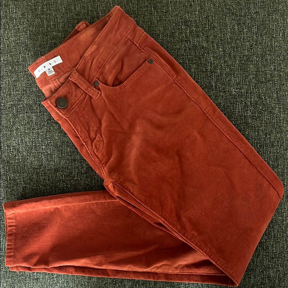 CAbi Burnt Orange Corduroy Pants